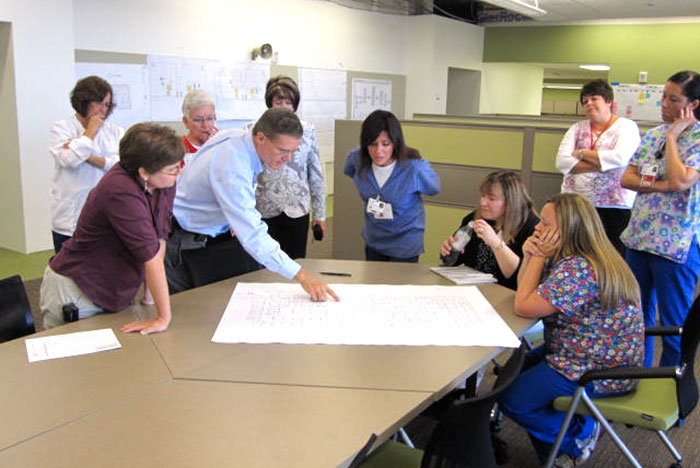 architects present hospital designs to clinical staff