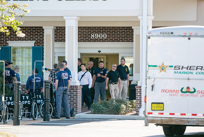 The Villages Outpatient Clinic in Marion County with emergency response workers