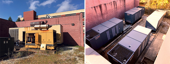 Before and after shots of Piedmont Newton Hospitals emergency power generators