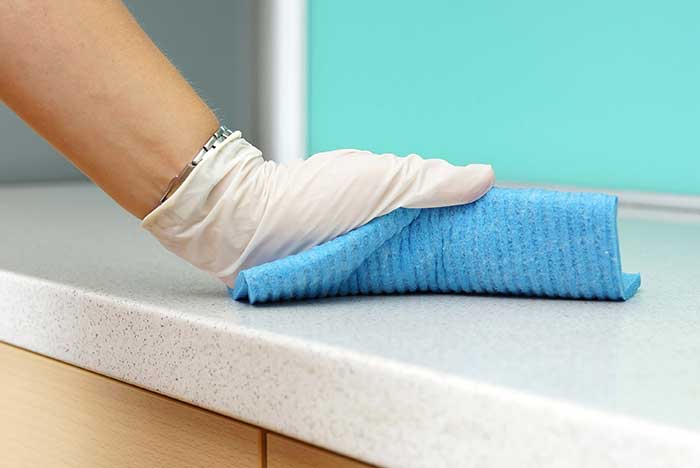 hand wiping surface