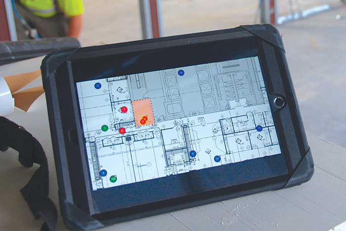 iPad on a construction site