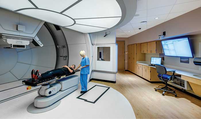 Cincinnati Children's Hospital Medical Center proton therapy center with a patient and nurse