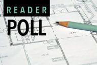 Architectural drawings with reader poll logo