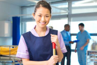 Hospital cleaning staff