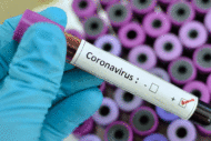 Vial marked coronavirus