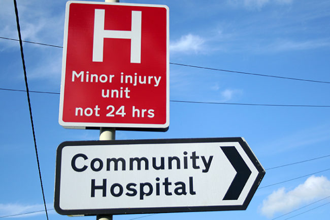 Rural hospital sign