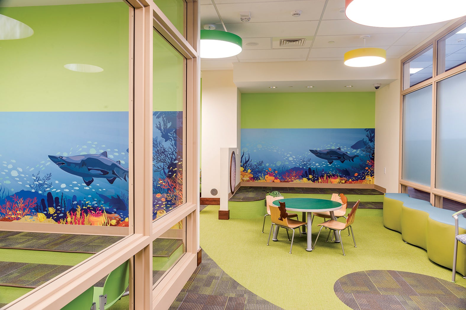 colorful waiting room