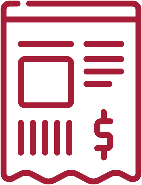 Unexpected Medical Bills icon. A bill with medical charges on it.