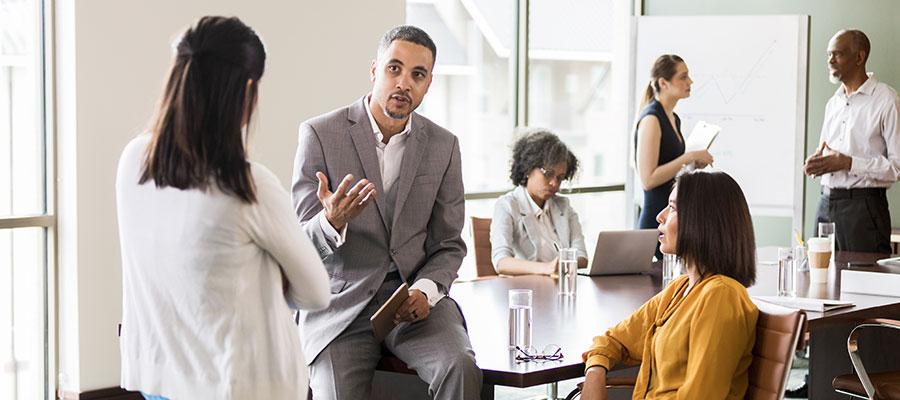 Business People in conversation