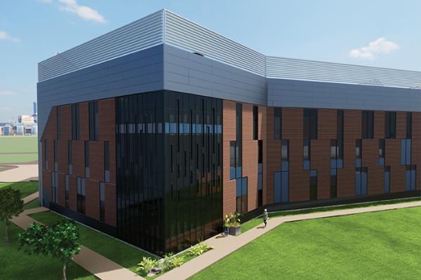 Rendering of the central energy hub at Henry Ford Health