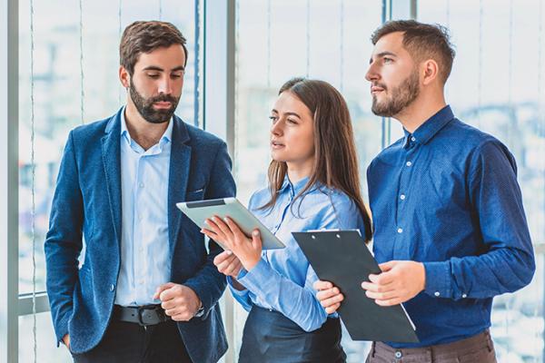 Professionals conducting accreditation survey