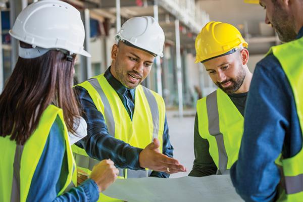 Construction professionals looking at construction professionals