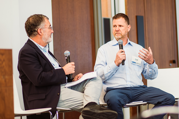 Walt Vernon and Chad Beebe leading a session at the Long Duration Energy Storage Summit in Seattle