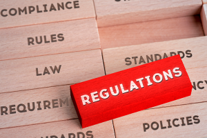 Regulations written on block
