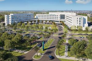 Lee Health Fort Myers Hospital aerial exterior