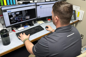 CHI Lisbon Health Facility Manager Kristopher Smith looks at building automation system