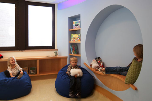 Children playing in a hospital sensory room